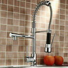 Chrome Kitchen Faucet 360  swivel Single Handle Sink Pull Down Sprayer Mixer Tap