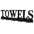 5 Dual-hook Wall Mounted Bathroom Towel Rack With Cutout Design  Black Metal
