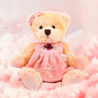 Small Teddy Bear Stuffed Animal In A Dress  Cute Soft Plush Toy  Cuddly Gift For