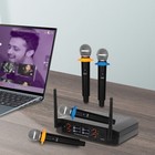 Pro 4 Channel Uhf Wireless Audio Microphone Cordless Handheld Mic System Party
