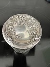 Beautiful Antique 1887-1903  Mauser Dresser Jar W  Sterling Silver Lid Clematis