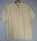 Carolina Colours Vtg Top Womens 28w Beige Micro Plaid Button-up Short Sleeve