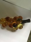 Vintage Mcm Grape Bunch Cluster Amber Yellow Large Acrylic Lucite 12   l 20 Balls
