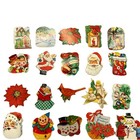 Vintage Christmas Stickers Gummed Seals Lot Of 25 Assorted Styles And Sizes  2