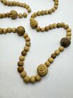 Unique Vintage Hand Carved Wooden Beaded  Necklace Southwestern Folk Art Boho