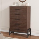 5 Drawers Storage Dresser For Bedroom  modern Chest Dresser Wood Furniture Home