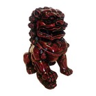 Asian Art Red Resin Foo Dog Guardian Lion Dragon Figurine Statue Heavy 4 5 