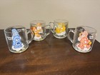New Vintage Care Bears Glass Mug Cup 1984 American Greetings Corp  Set Of 4