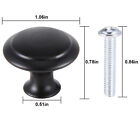 Lot Of Kitchen Cabinet Knobs Hardware Drawer Cupboard Handle Pulls Black Round