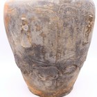 China 618-907 Ad Tang Dynasty Black Pottery Offering Vessel With Zodiac   Monks 