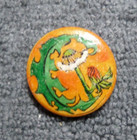 Vintage Wood Hand Painted Button Flowers