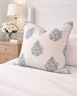    the Camille    Floral Block Print Pillow Cover     Soft Blue And White Decorative 
