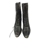 Antique Victorian Black Leather Lace-up Boots Women s Vintage Shoes