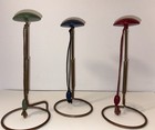 Lot Of 3 Antique Metal Wood Table Top Hat Stands Racks 40   s 50   s