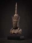 Old Bronze Burmese Buddha Head From Burma  myanmar   Middle 20th Century
