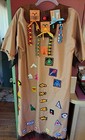 Vtg Camp Fire Girls Ceremonial Gown Beads patches  Awards Leather  1970 s