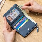 Women Genuine Leather Small Card Holder Wallet Zip Coin Pocket Short Purse Gifts
