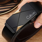 Calvin Klein Men s 35mm Leather Ck Logo Buckle Belt