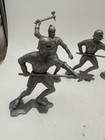 1964 Marx Toys Medieval Silver Knights Set Rare Complete Set 8  Plastic Molded