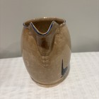 Antique Rare Buffalo Pottery Bluebird Milk Pitcher Tan   Blue Pin Stripe