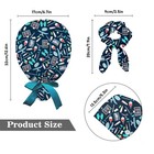 Womens Breathable Ponytail Scrub Cap With Matching Bow Scrunchie Tie