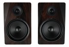 Pair Rockville Apm8d 8  500w Active powered Dark Wood Studio Monitor Speakers