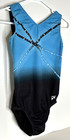 Gk Elite   Am Gymnastics Leotard Adult Medium M Ombre Black Blue Nylon