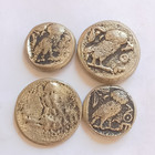 Ancient Roman Greek Athena Attica Owl Silver Coin Lot Of 4 Coins