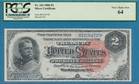  2 00  Fr  242  1886 Handcock Silver Certificate Beautiful Pcgs Choice New64
