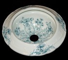 Antique Porcelain Sink Basin Bowl Floral 10 1 2  Stunning Rare Find 