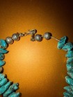 Vintage Native American Turquoise Nugget Necklace Genuine Graduated Unmarked Sil