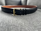 Coach Black Leather Handcrafted Belt 36  Brass Buckle Classic Quiet Luxury 5801
