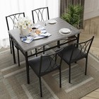5pcs Dining Table Set  dinette Set Kitchen Table Set With 4 Upholstered Chairs