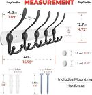 Heavy Duty Coat Rack Wall Mounted 5 Tri Hooks For Hanging Towel White Black