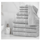 Mainstays 10 Piece Towel Set With Upgraded Softness   Durability  Grey