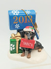 Danbury Mint Black Tan Dachshund Dog Christmas Ornament sled snowman tree car