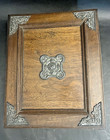 Antique Slope Writing Desk   Silver Mounted Walnut   Document Box W  Key And   
