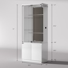 71  Tall Display Cabinet With 3-color Led Lights  Curio Cabinet With Glass Doors