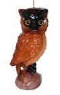 Vtg Owl Candle 70s Sculpted Wax Plastic Eyes Multicolor Lg 8  Mcm Unused Awesome