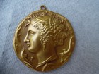 Greek Goddess Bronze Medallion pendant 47 9g By Medallic Art Co  160-53d