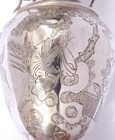 1930 s Chinese Solid Silver 126g Vase Lady Figure Figurine Bird Scallop Foot Mk