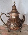 Turkish Moroccan Coffee Pot Vintage 60s Brass Copper 4-6 Cup