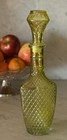 Vintage Mcm 1960s Yellow Pressed Glass Geometric Triangle Decanter   Bottle