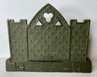 Antique Cast Iron C j o  Judd Co  Gate Bell Mission Bookend Doorstop  9737
