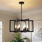 Chandelier For Dining Room  6-light Farmhouse Industrial Metal Black