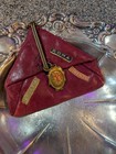 Vintage Leather Coin Purse - Firenze Florence 1970s Red Tuscany