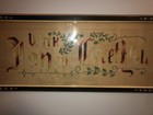 Antique Cross-stitch Needlepoint Framed In Eastlake Frame 9 1 2  X 22  Inch