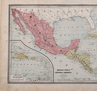 1897 Mexico   Central America   West Indies Map Original  Railroads