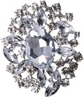 Wedding Bridal Big Crystal Rhinestone Bouquet Brooch Pin For Women Silver Vin   