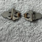 Antique Art Deco Rhinestone Shoe Buckles Pair Metal Filigree Design Circa 1920s